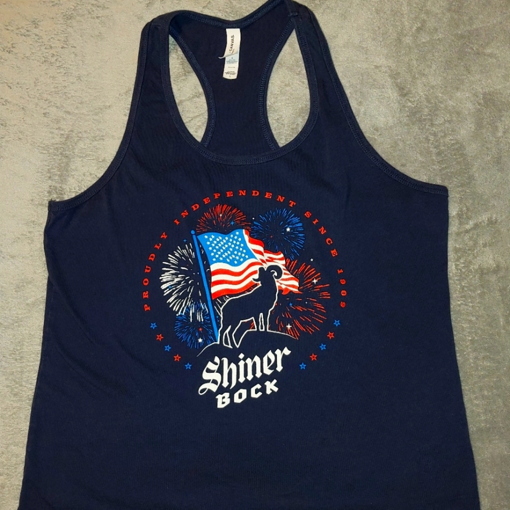 Shiner Beer patriotic womens tank top size large - 0030